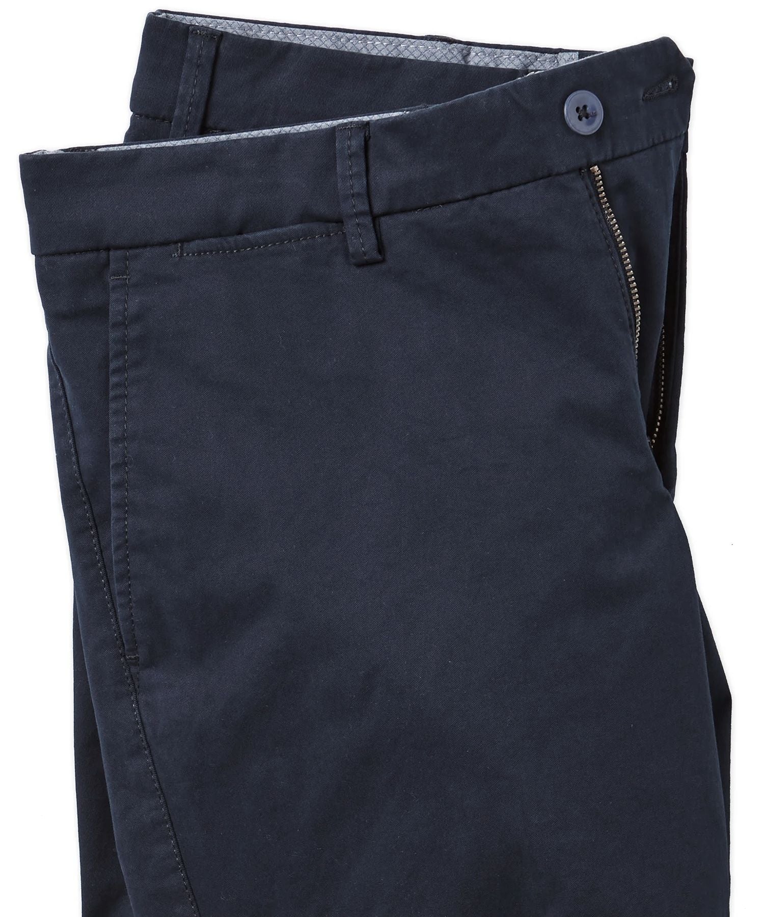 Perma Color Pima Twill Khaki Pants in Navy (Flat Front Models) by Ballin