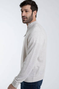 1/4 Zip Mock Neck Merino Wool Pullover Sweater (Choice of Colors) by Alashan Cashmere