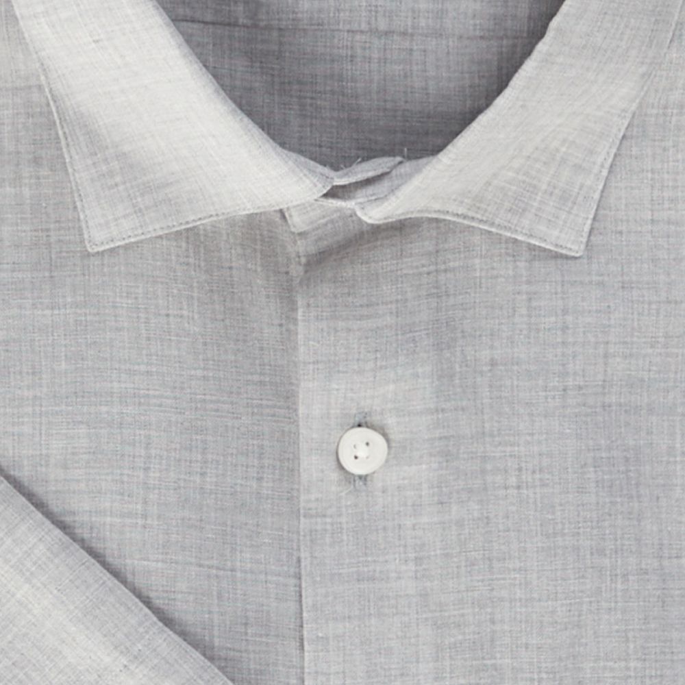 Short Sleeve Heathered Chambray Sport Shirt in Mist by Scott Barber