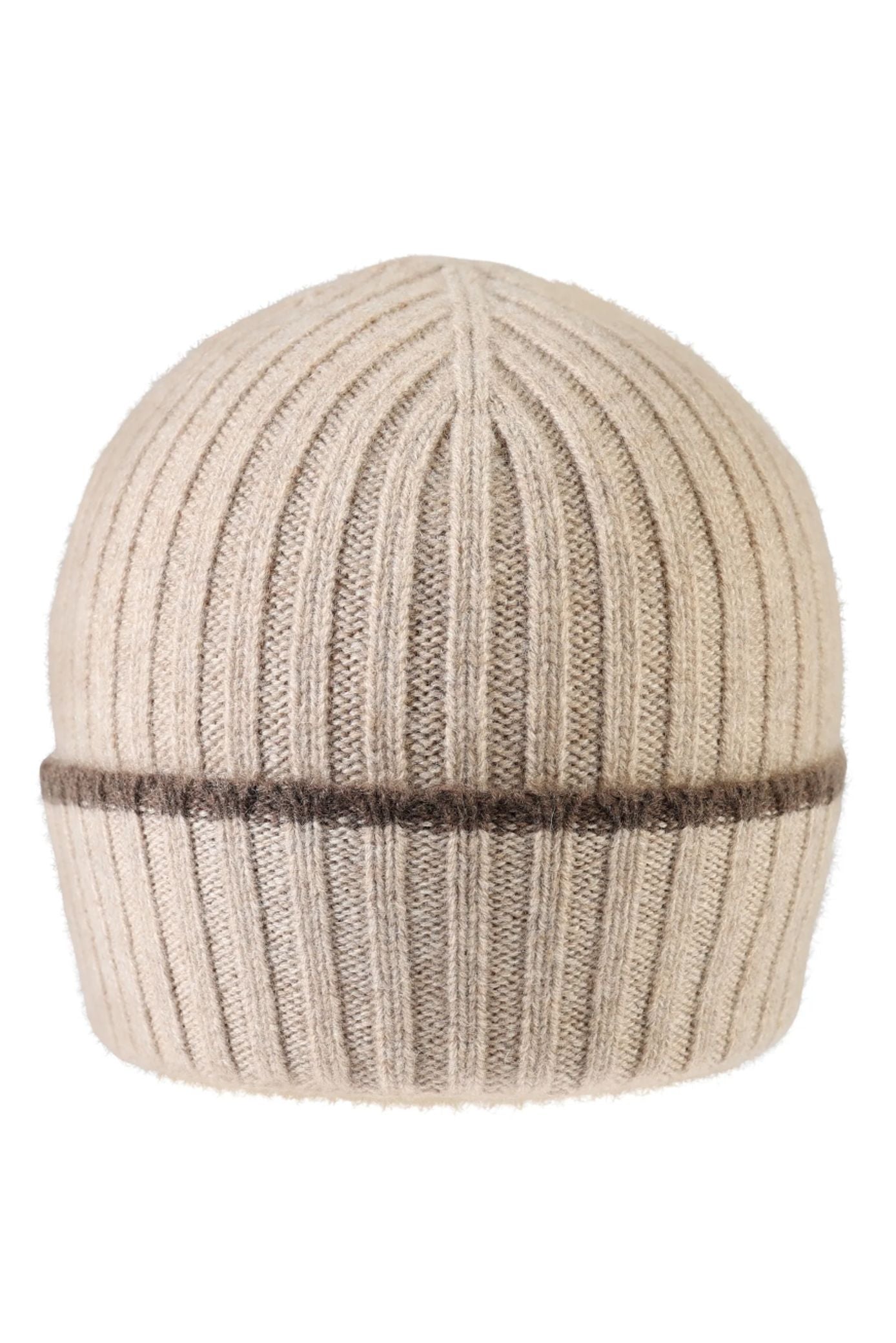 Pure Cashmere Rib Knit Beanie with Contrast Edge (Choice of Colors) by Wigens