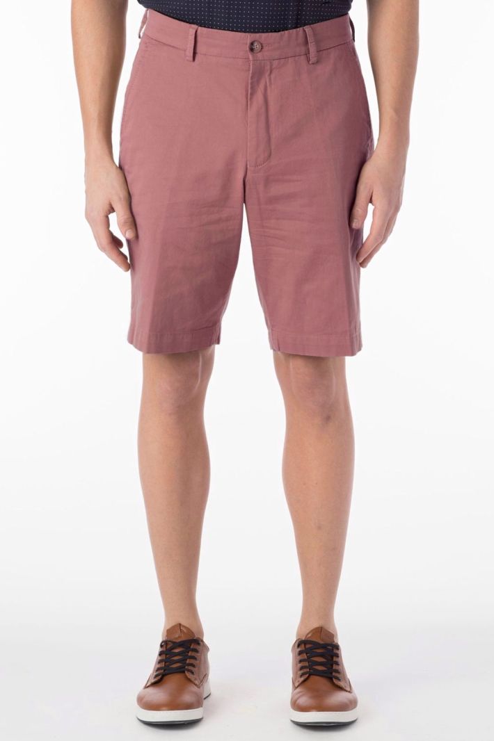 Broken Twill Stretch Cotton Shorts in Salmon (Drummond Traditional Fit) by Ballin