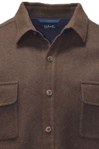 Baby Alpaca & Merino Wool Double Face CPO Shirt Jacket in Brown/Navy by Blue 1899