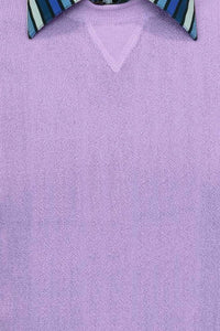Baby Alpaca 'Links Stitch' Sweatshirt-Style Crew Neck Sweater in Lilac by Peru Unlimited