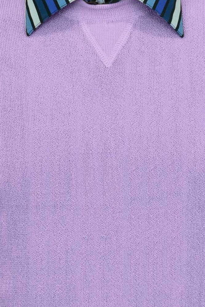 Baby Alpaca 'Links Stitch' Sweatshirt-Style Crew Neck Sweater in Lilac by Peru Unlimited