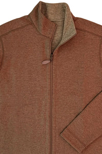 Pete Reversible Full Zip Knit Jacket in Tobacco and Oatmeal by Batton