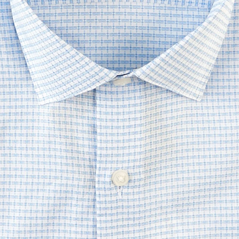 Dobby Micro Pattern Cotton Sport Shirt in Sky by Scott Barber