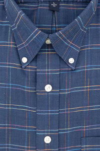 'Herrick' Herringbone Twill Windowpane Check Long Sleeve Beyond Non-Iron® Cotton Sport Shirt by Batton