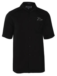 'Polly's Drink' Embroidered Short Sleeve Resort Hawaiian Shirt in Black by Weekender