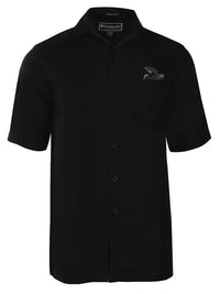 'Polly's Drink' Embroidered Short Sleeve Resort Hawaiian Shirt in Black by Weekender