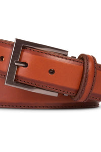 Italian Hand Burnished Calfskin Belt in Cognac by Brookes & Hyde