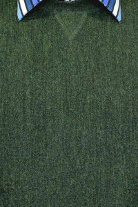 Baby Alpaca 'Links Stitch' Sweatshirt-Style Crew Neck Sweater in Shamrock Green Heather by Peru Unlimited