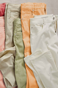 'Old Dyed Denim' Stretch 5-Pocket Jeans in Cream (Modern Straight Fit) by Ballin