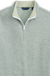 Marled Performance Sweater Knit 1/4 Zip Pullover in Sage by Scott Barber