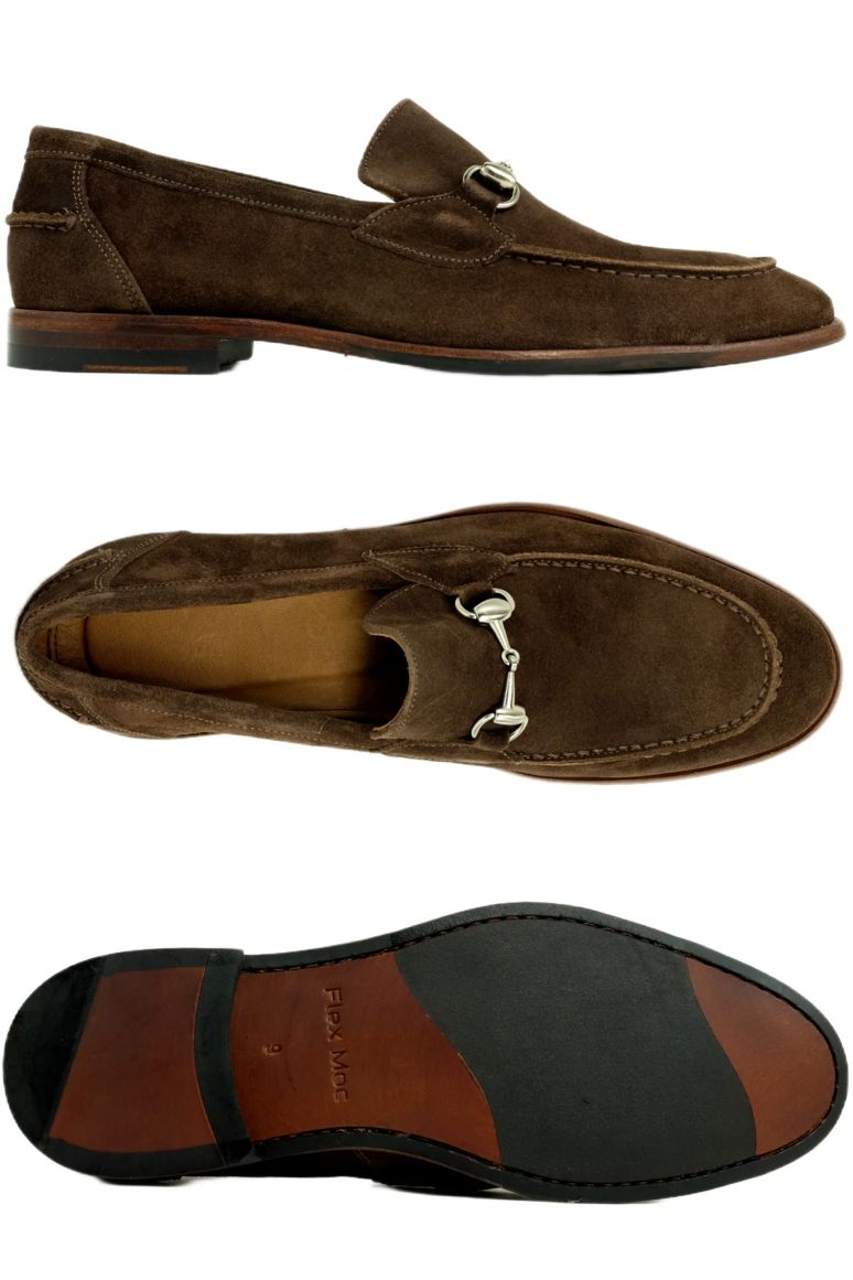 Miami Suede Bit Loafer in Brown by Alan Payne Footwear