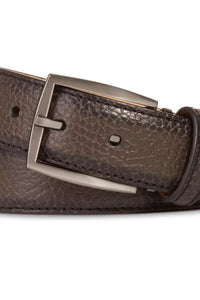 Italian Hand Burnished Scotch Grain Calfskin Belt in Grey (Size 38) by Brookes & Hyde