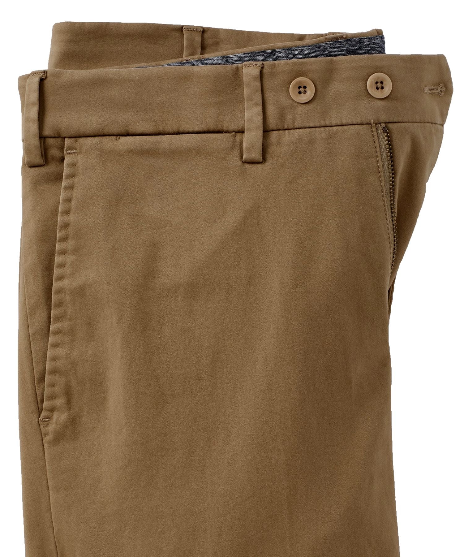 Supima Sateen Italian Luxury Flat Front Cotton Trouser in British Tan (Choice of Fits) by 6 East by Ballin