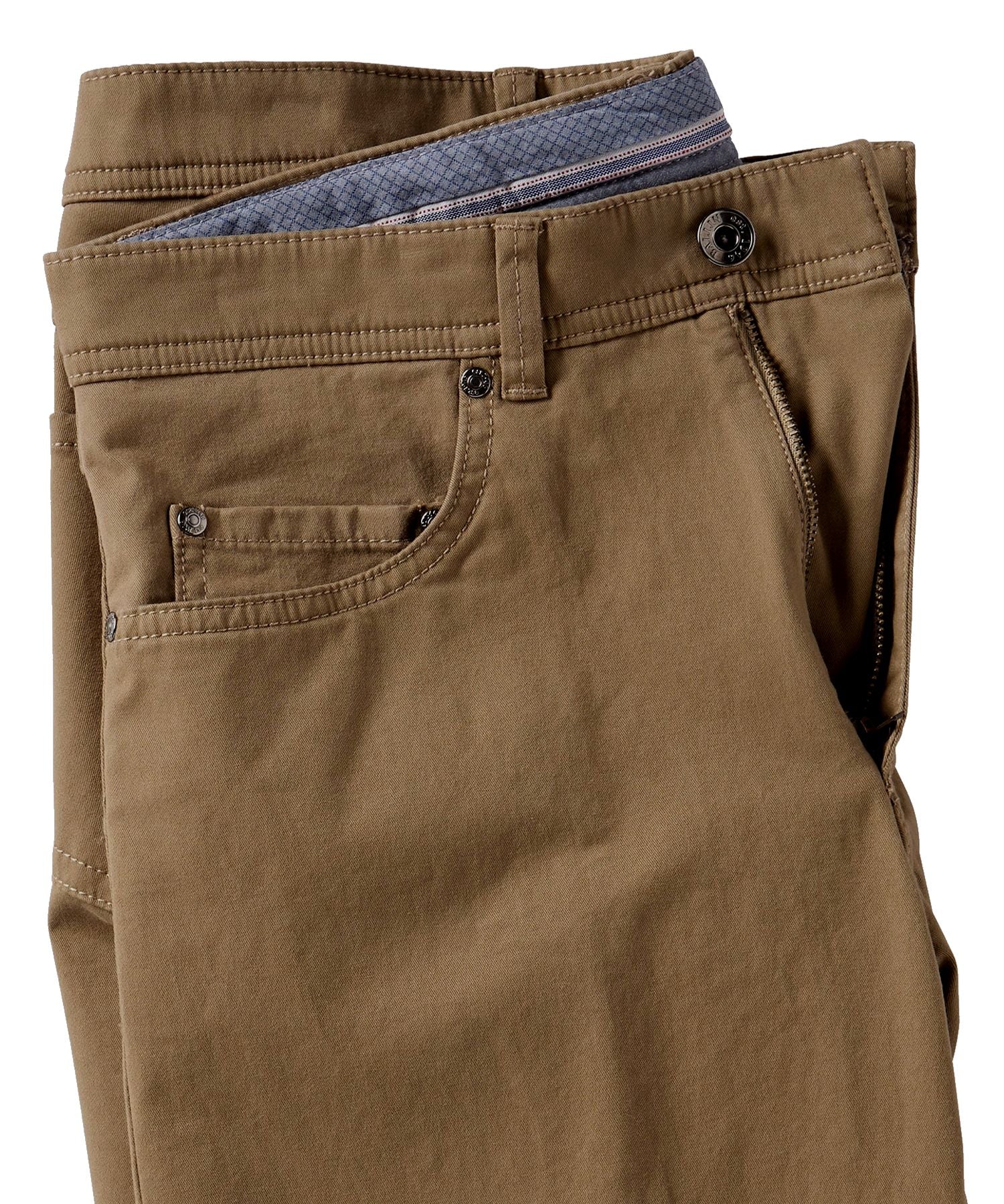 Perma Color Pima Twill 5-Pocket Pants in British Tan (Crescent Modern Fit) by Ballin