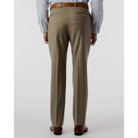 LONG FIT Super 120s Wool Gabardine Comfort-EZE Trouser in British Tan (Plain Front Model) by Ballin