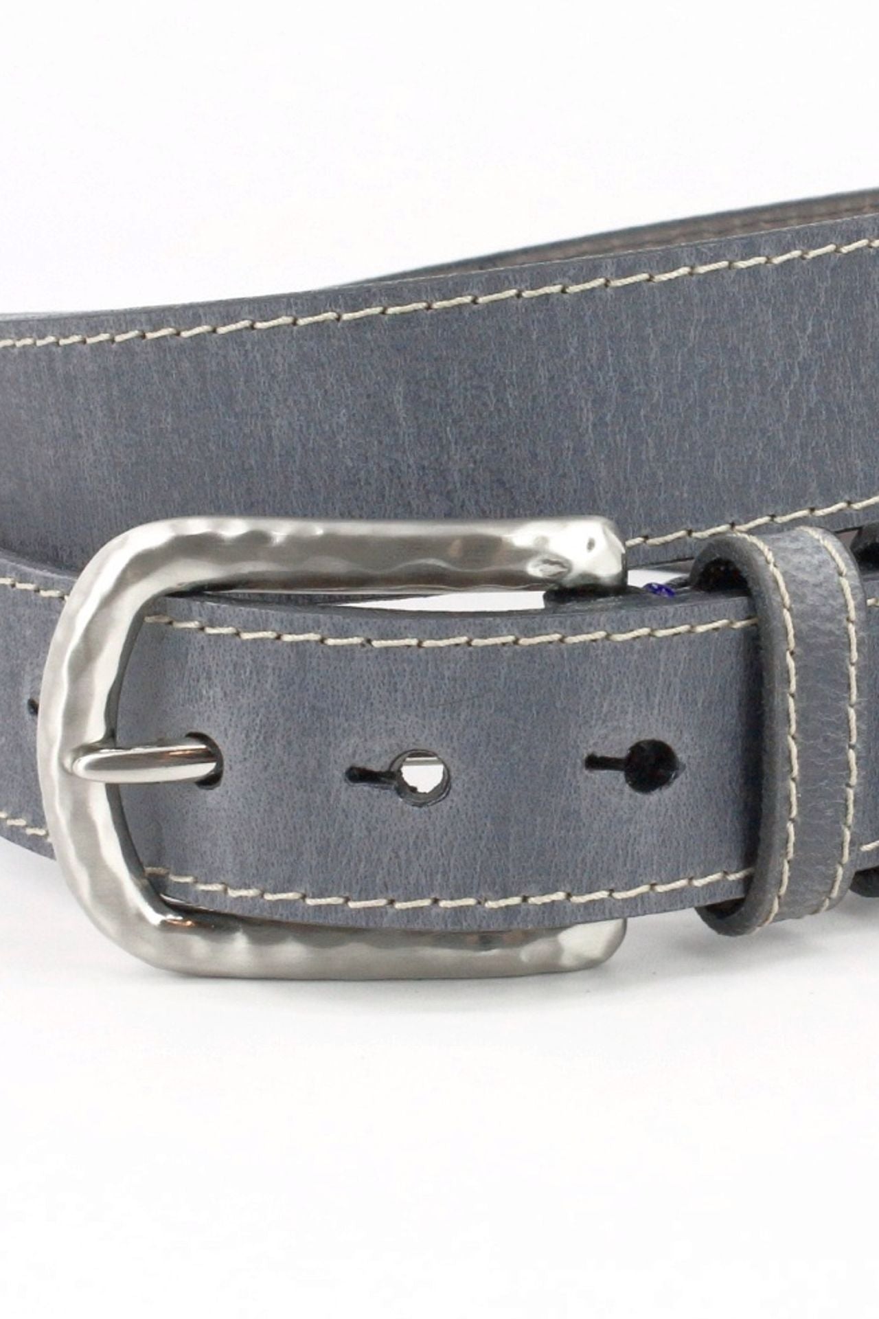 Distressed Waxed Harness Leather Belt in Charcoal by Torino Leather