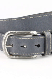 Distressed Waxed Harness Leather Belt in Charcoal by Torino Leather