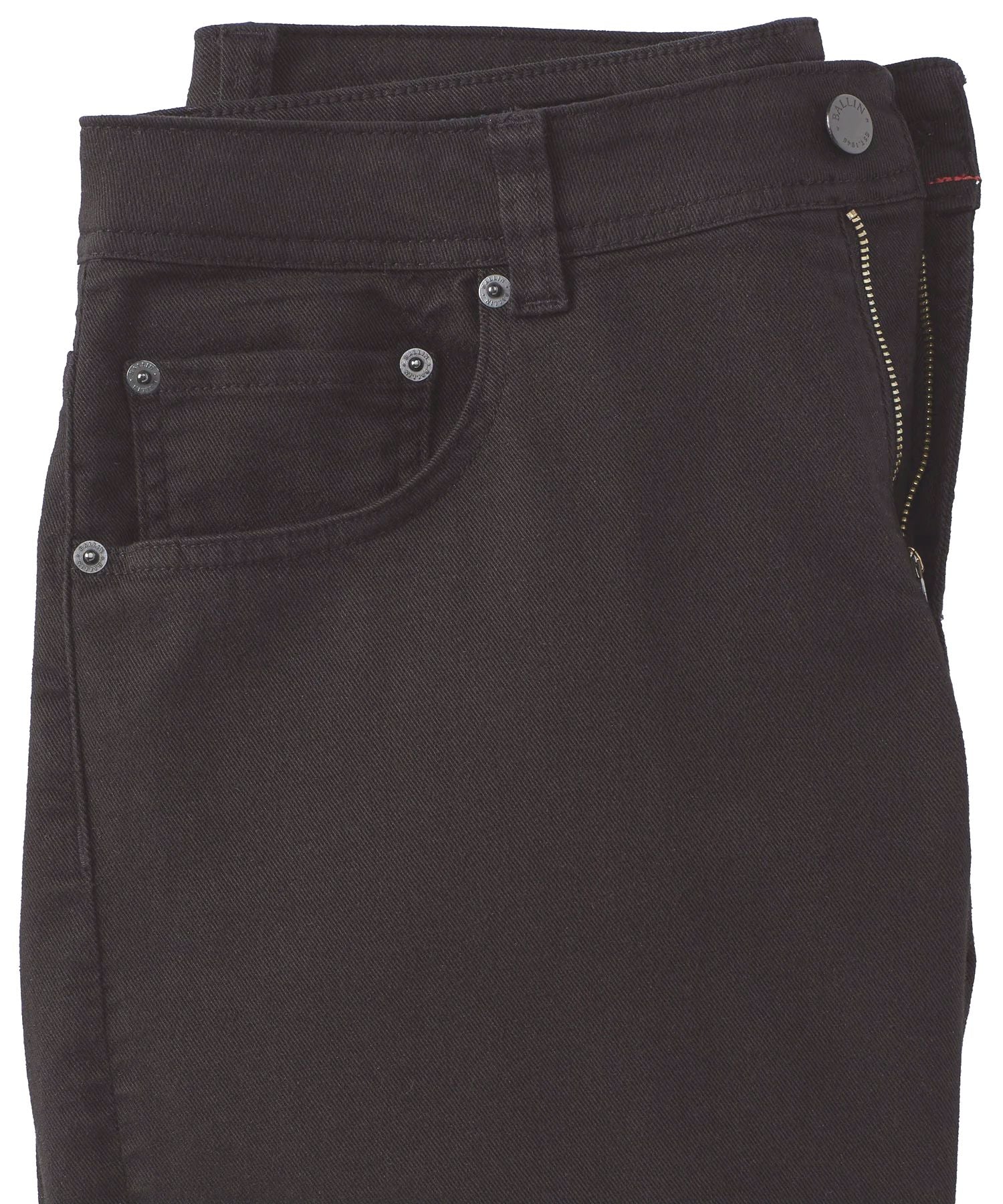 'Old Dyed Denim' Stretch 5-Pocket Jeans in Pavement (Modern Straight Fit) by Ballin
