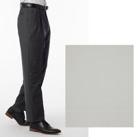 Super 120s Wool Gabardine Comfort-EZE Trouser in Stone Grey (Manchester Pleated Model) by Ballin