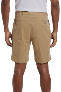 Washed Poplin Shorts in British Tan, Size 42 (Sumpter9 Flat Front) by Charleston Khakis