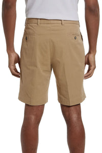 Washed Poplin Shorts in British Tan, Size 42 (Sumpter9 Flat Front) by Charleston Khakis