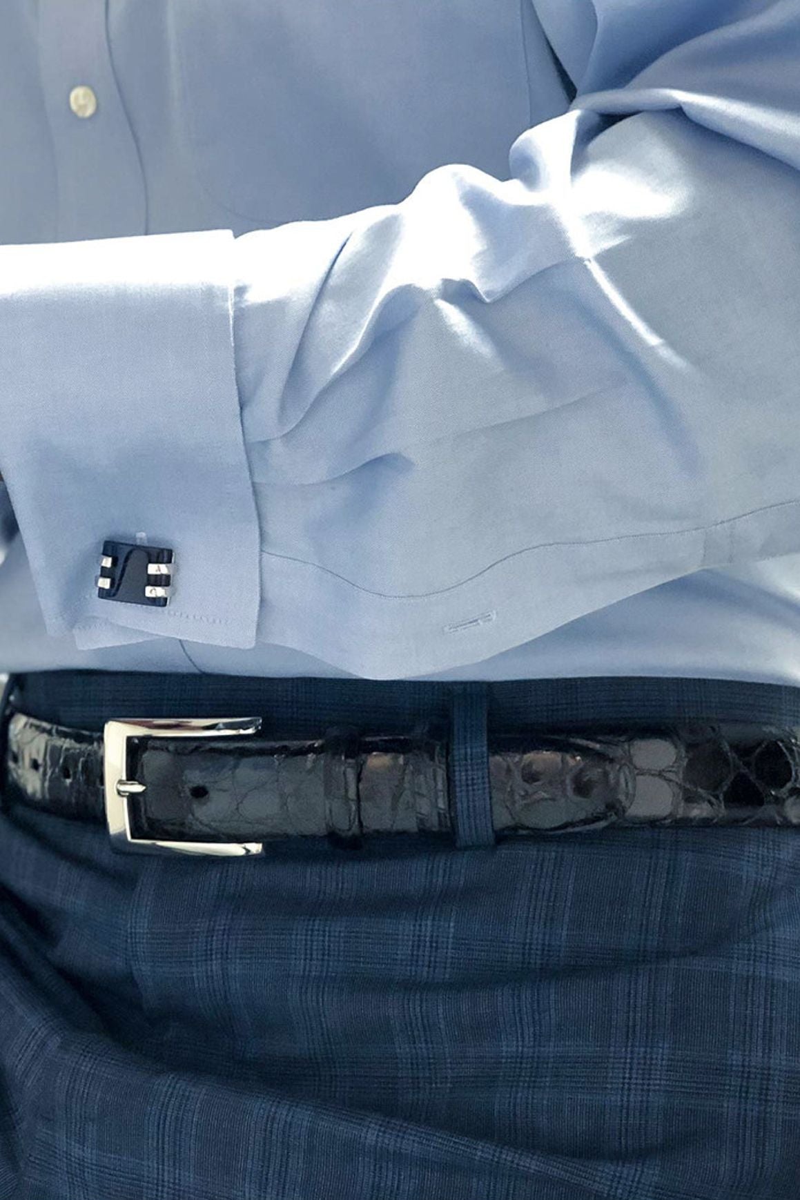 Genuine American Alligator Unstitched Belt in Black by Torino Leather