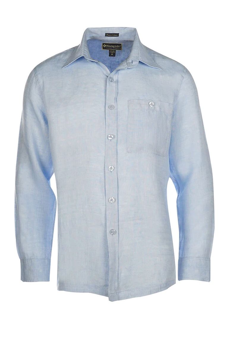Pure Linen Long Sleeve Shirt in Sky by Weekender