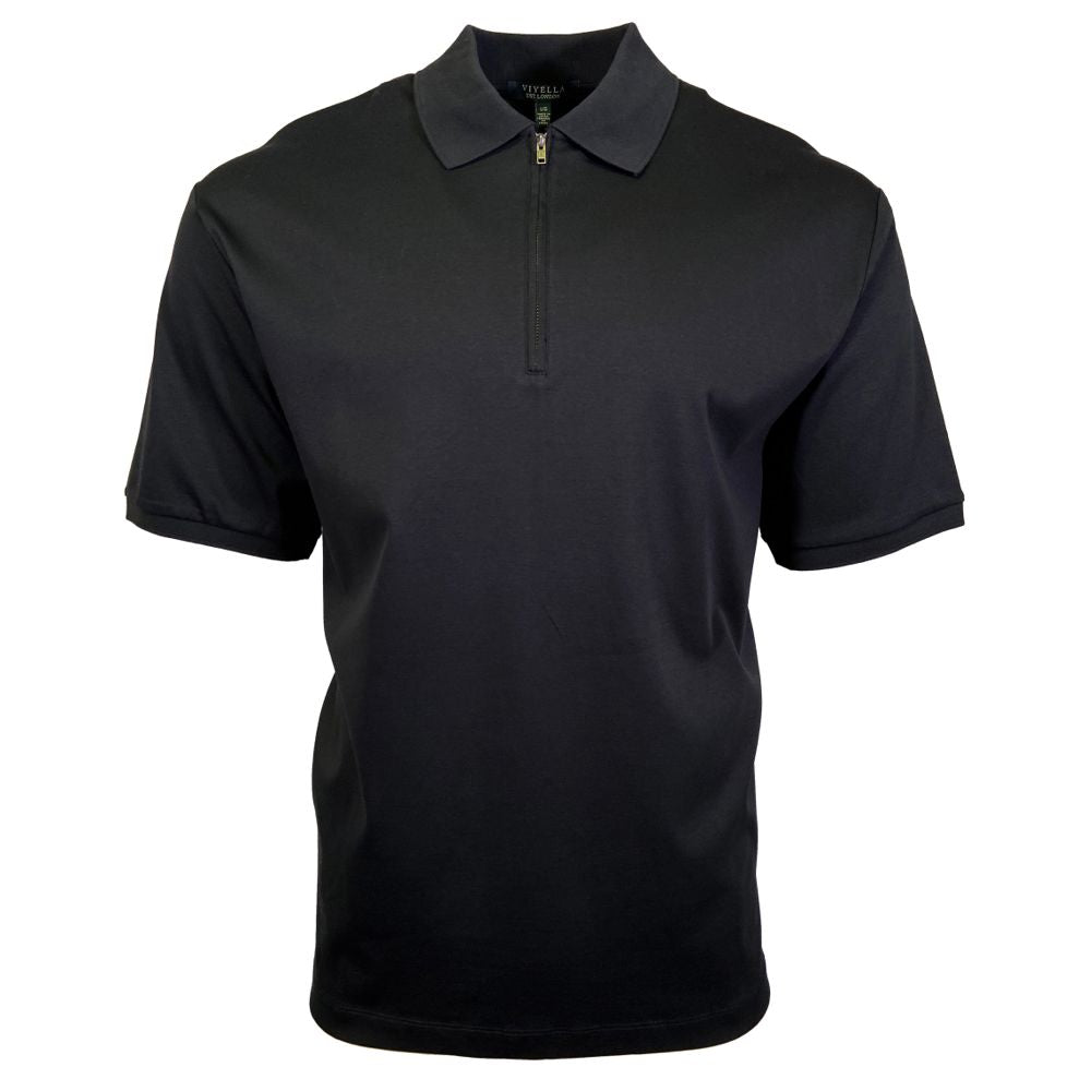 Zip Neck Pima Cotton Polo in Choice of Colors by Viyella