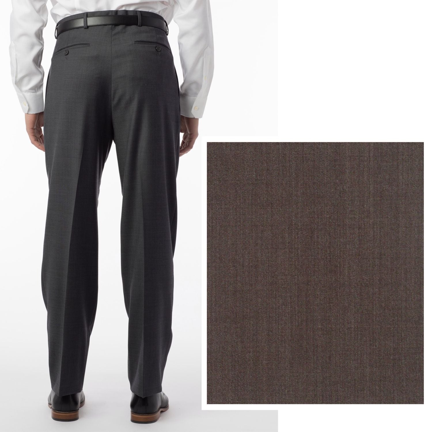 Super 120s Wool Gabardine Comfort-EZE Trouser in Oak (Manchester Pleated Model) by Ballin