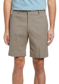 Stretch Compact Twill Shorts in Khaki (Sumpter9 Flat Front) by Charleston Khakis