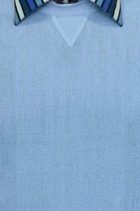Baby Alpaca 'Links Stitch' Sweatshirt-Style Crew Neck Sweater in Sky Blue by Peru Unlimited