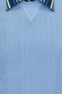Baby Alpaca 'Links Stitch' Sweatshirt-Style Crew Neck Sweater in Sky Blue by Peru Unlimited