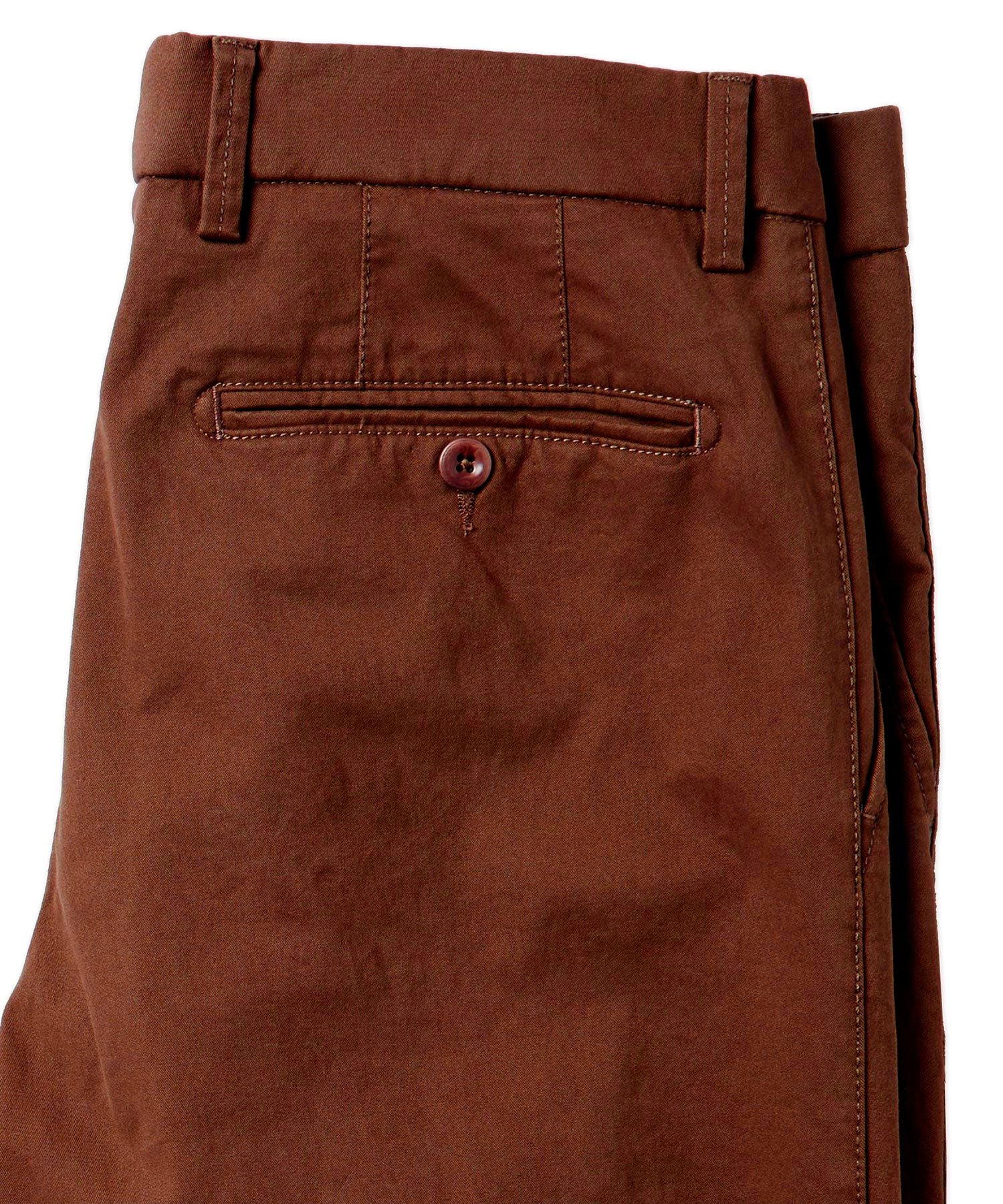 Perma Color Pima Twill Khaki Pants in Tobacco (Flat Front Models) by Ballin