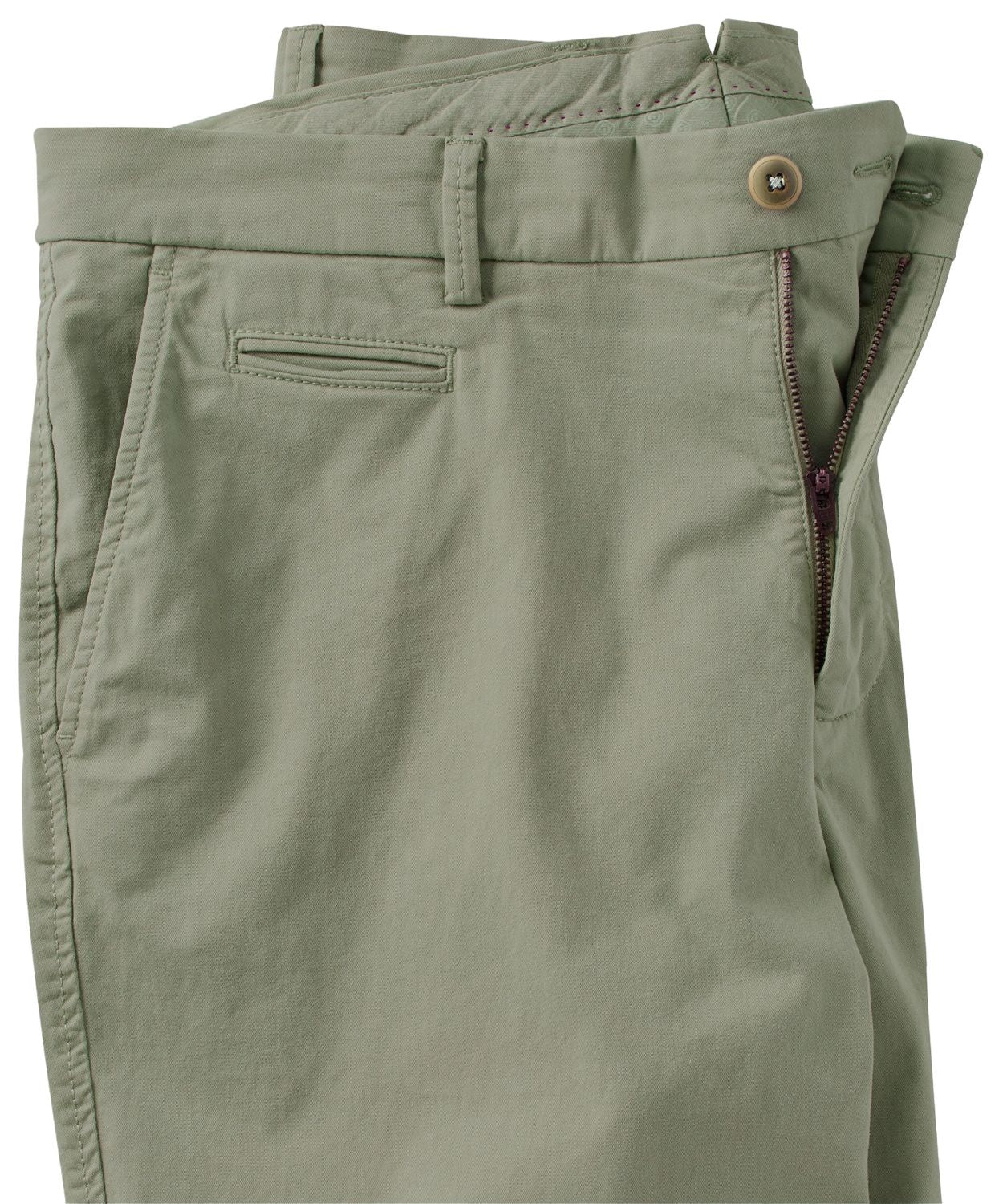 Broken Twill Stretch Cotton Shorts in Light Olive (College Modern Fit - 8" Inseam) by Ballin