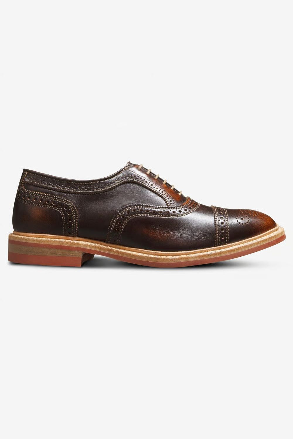 Strandmok Cap-Toe Oxford with Dainite Rubber Sole in Brown Saddle Leather by Allen Edmonds