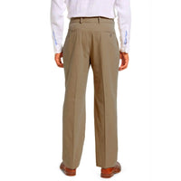 Washed Poplin Pant in British Tan (Oak Double Reverse Pleat) by Charleston Khakis