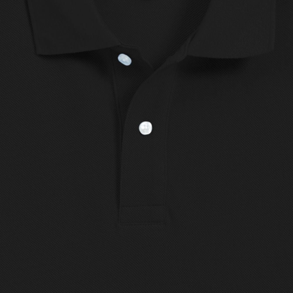 Pima Pique Short Sleeve Two-Button Polo in Black by Scott Barber
