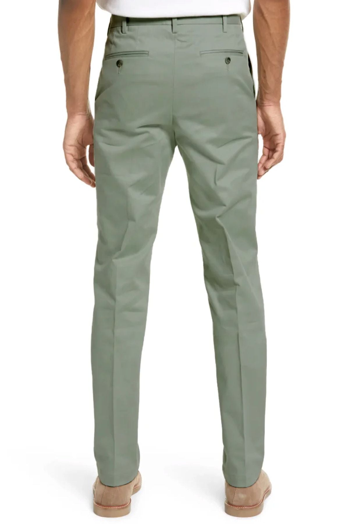 Southern Vintage Stretch Twill Chino in Sage (Hampton Plain Front) by Vintage1946