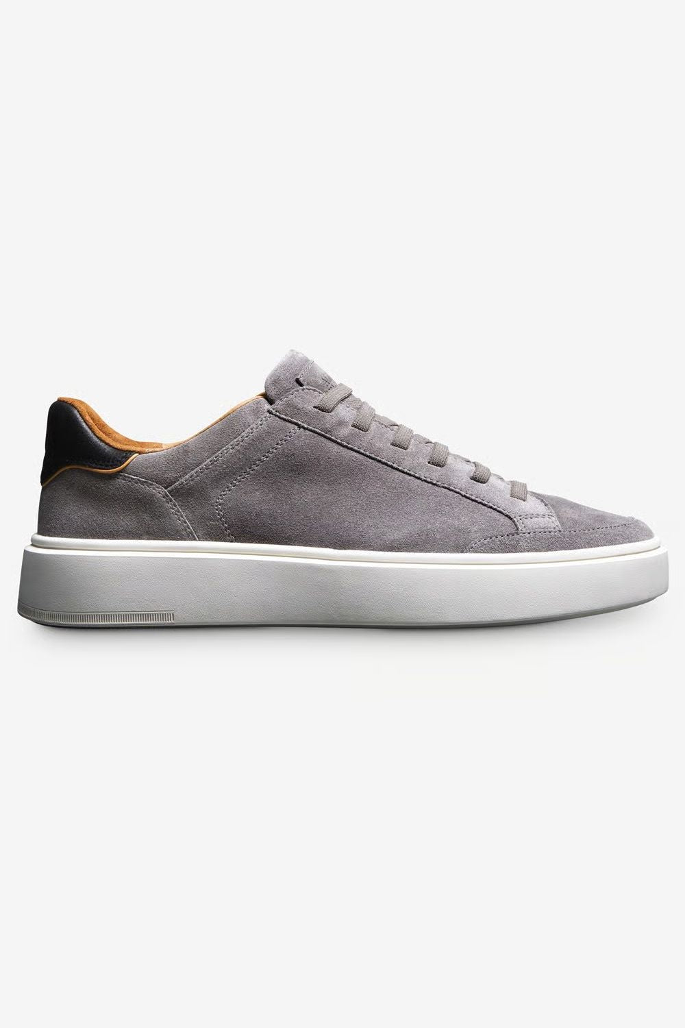 Oliver Slip-On Stretch-Lace Sneaker in Grey Suede by Allen Edmonds