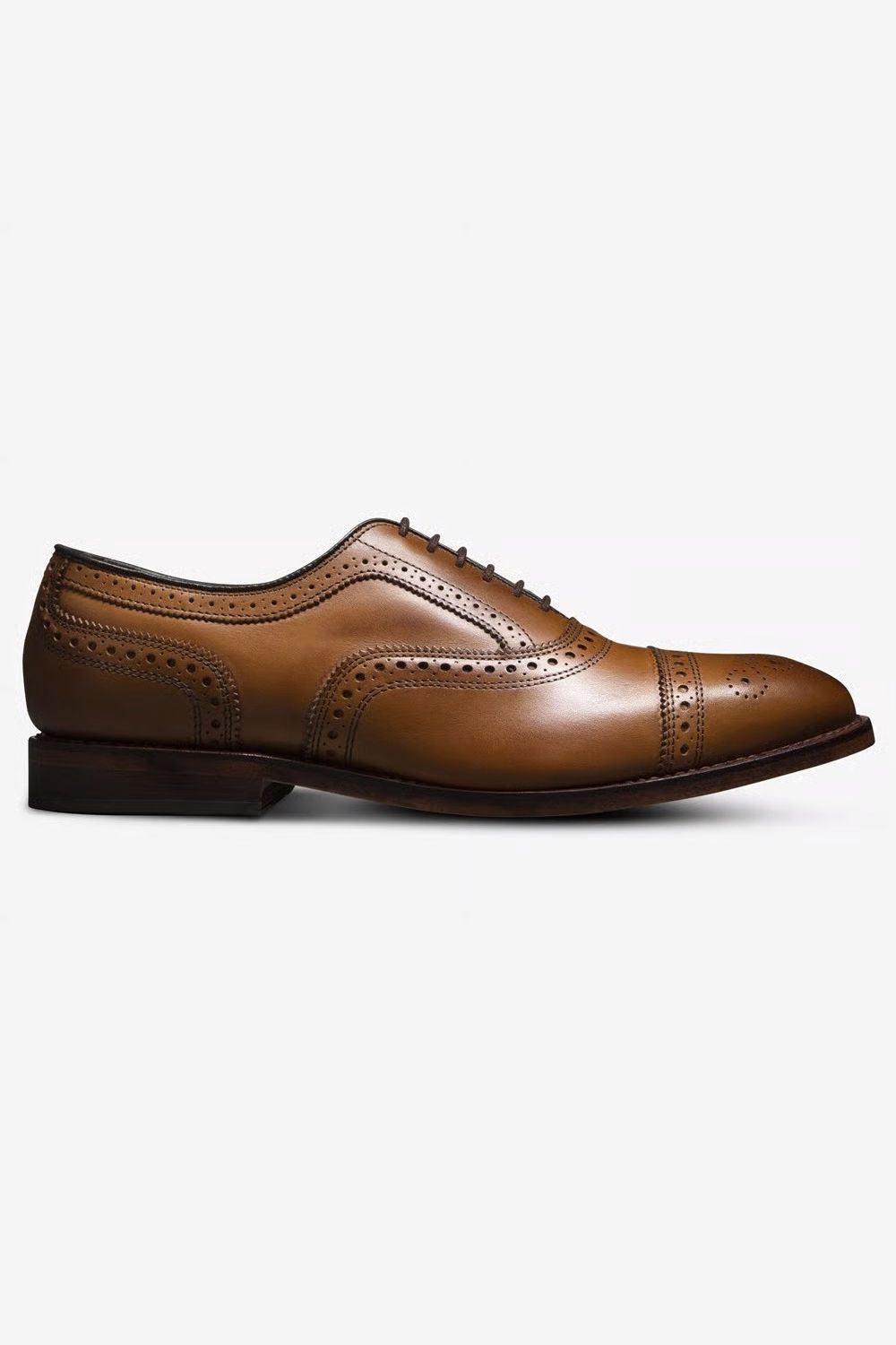 Strand Cap-Toe Oxford Dress Shoe with Perf Detailing in Walnut Leather by Allen Edmonds
