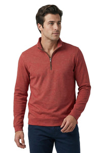 Stretch Heather Fleece Pullover in Brick by Scott Barber