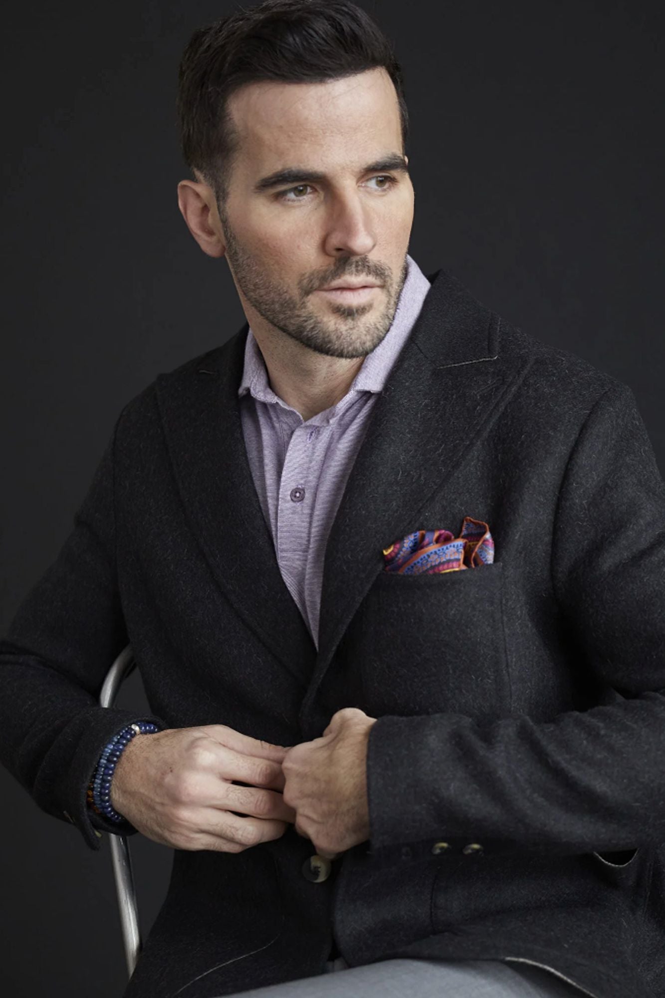 Superfine Hairline Polo in Lilac by Left Coast Tee