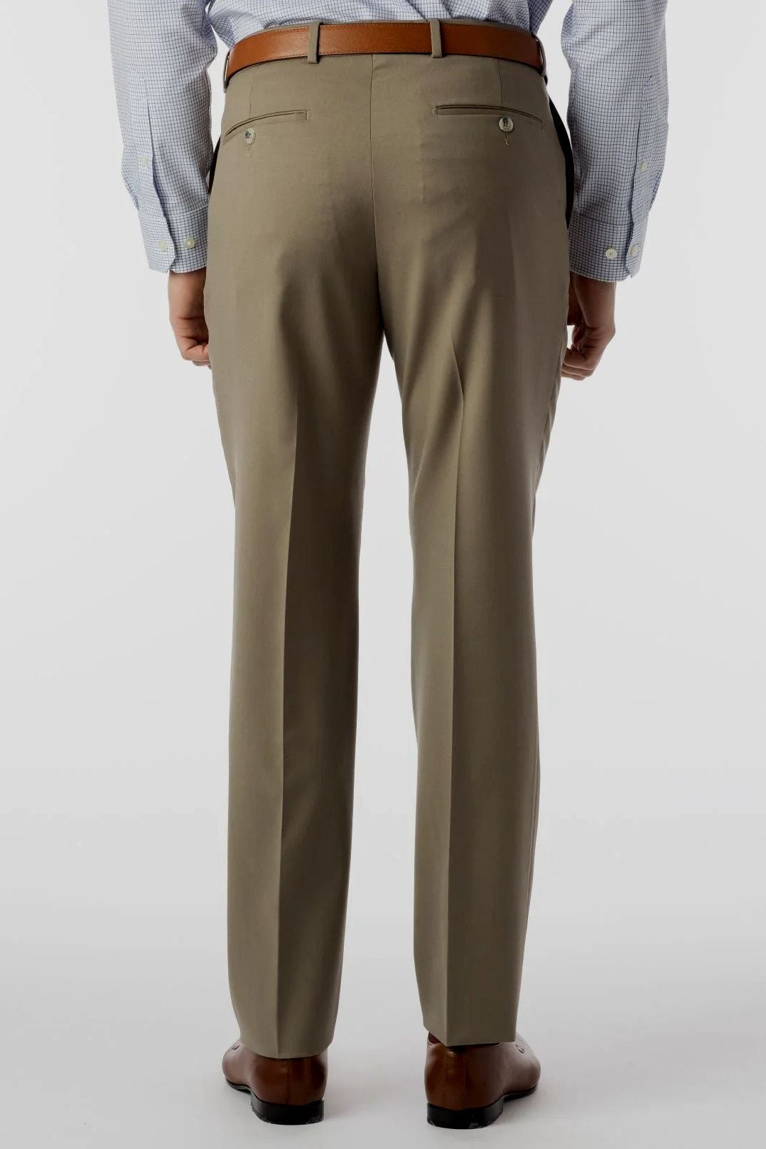 Super 120s Wool Gabardine Comfort-EZE Trouser in British Tan, Size 36 (Dunhill Traditional Fit) by Ballin