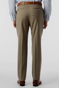 Super 120s Wool Gabardine Comfort-EZE Trouser in British Tan, Size 36 (Dunhill Traditional Fit) by Ballin