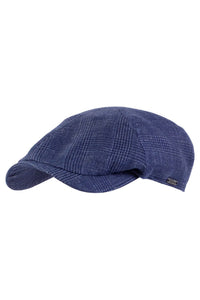Newsboy Slim Cap in Summer Glencheck Bottoli Linen and Wool Blend (Choice of Colors) by Wigens