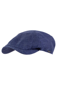 Newsboy Slim Cap in Summer Glencheck Bottoli Linen and Wool Blend (Choice of Colors) by Wigens