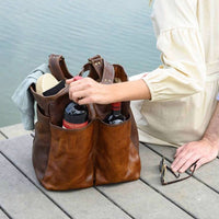 Belle Picnic Tote in Titan Milled Honey by Moore & Giles
